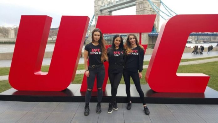 Promotional Models At Tower Bridge With Ufc London On 25th Feb 2016