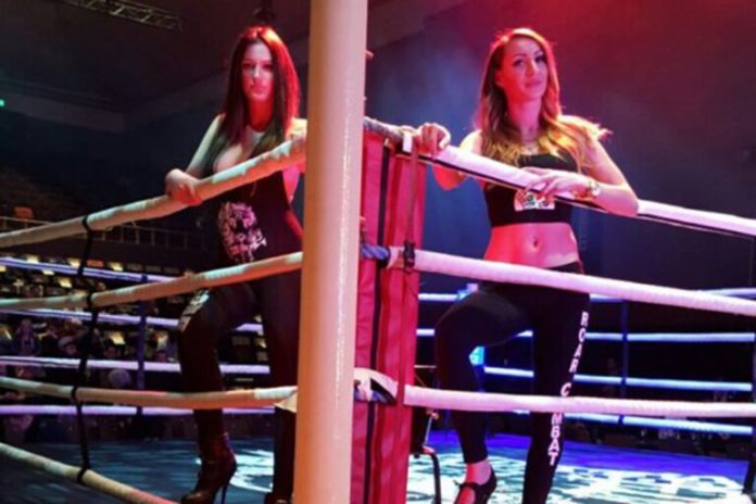 Ring Girls With Roar Combat League At Muay Thai Show On 13th Feb 2016