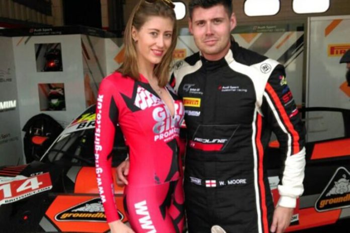 Grid Girl With Will Moore Racing At Brands Hatch For British Gt On 17th April 2016