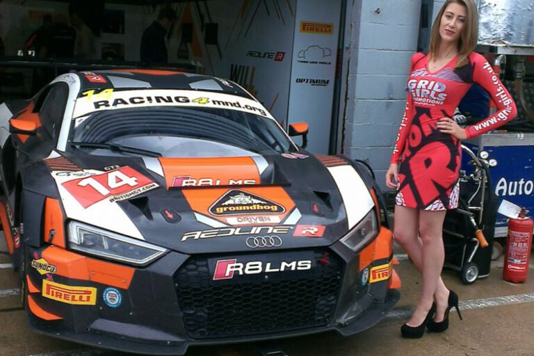 Grid Girl With Will Moore Racing At Silverstone For British Gt On 12th June 2016