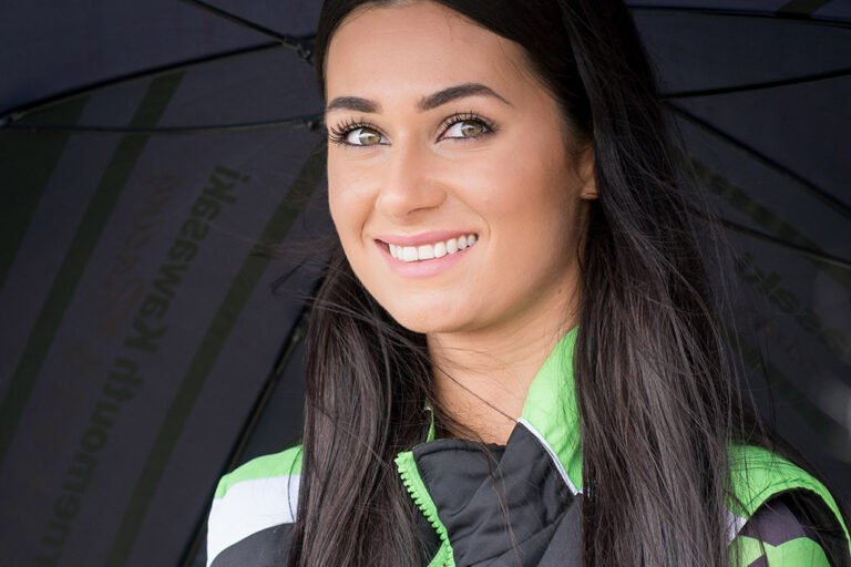 Grid Girls With Quattro Plant Kawasaki At Snetterton For British Superbikes On 10th July 2016