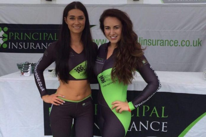 Promotional Models With Principal Insurance At The Rock And Bike Festival 2016