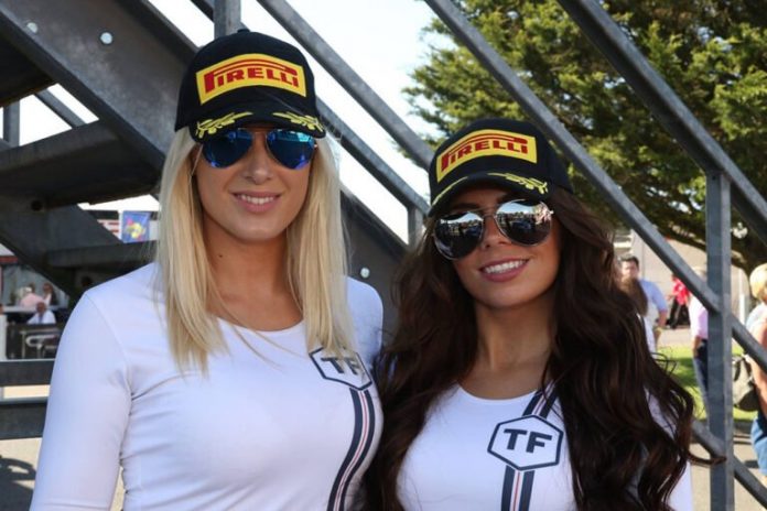Grid Girls With Tf Sport At Snetterton For British Gt On 7th August 2016