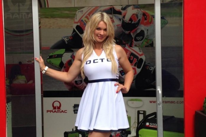 Grid Girl With Pramac Ducati For Motogp At Silverstone On 30th August 2015 01